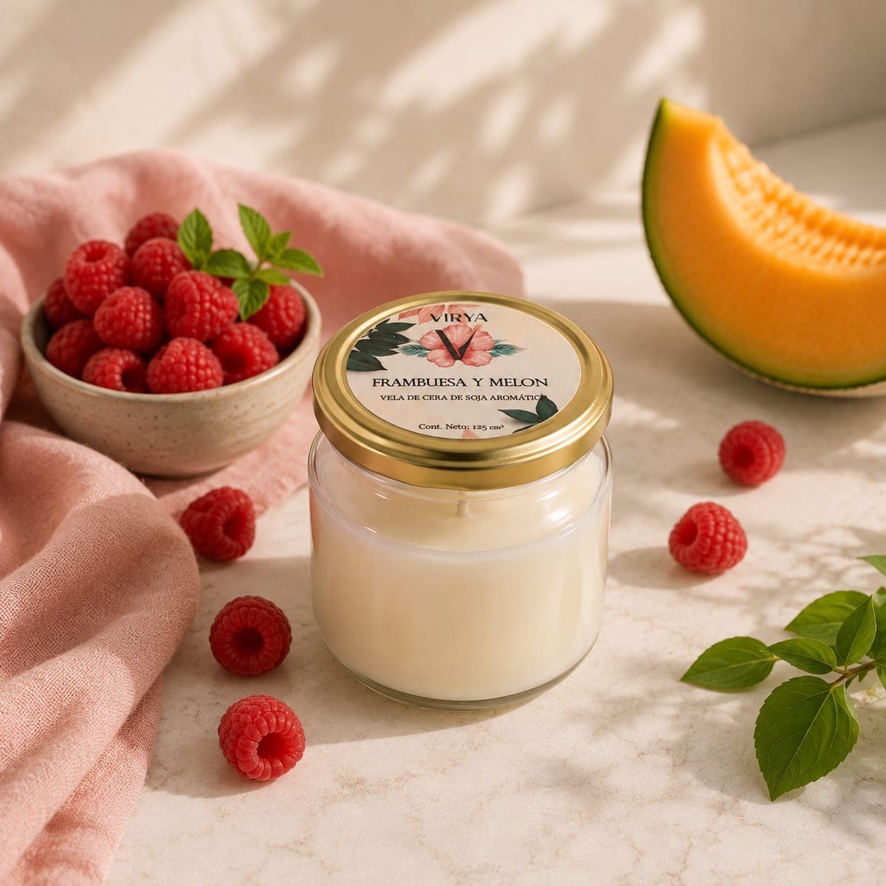 Vela Aromática de Frambuesa y Melón